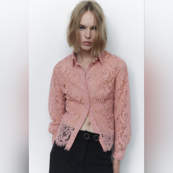 Zara lace blouse size L - Picture 2 of 13